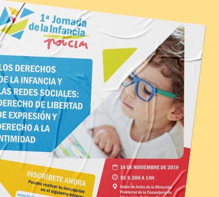 Plataforma de organizaciones de la Infancia de Castilla-La Mancha - Cartel Primera Jornada de la infancia