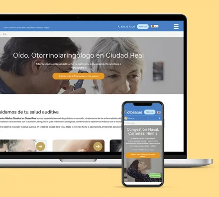 Clínica Otosalud. web escritorio y tablet