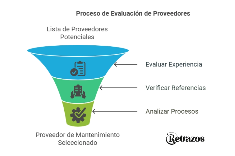planes mantenimiento web. Proceso de evaluación de preveedores